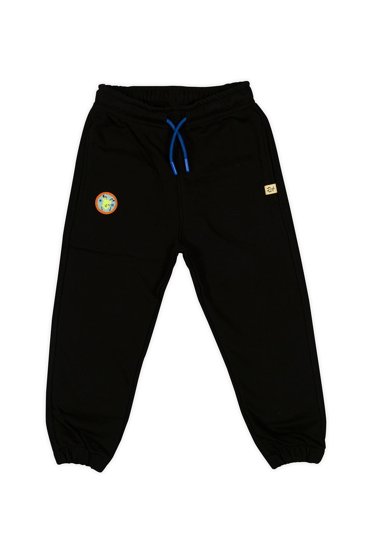 Unisex çocuklar için be the coolest jogger eşofman altı - siyah (mavi kordonlu) çocuklar için eşofman altı / jogger - Limonlu Pamuk